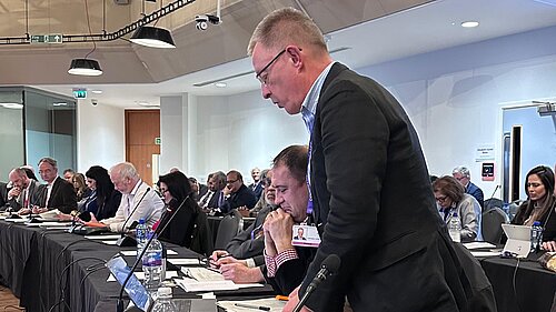 Cllr Andrew Steed, Adult Services Spokesperson, speaking at the Ealing Council meeting.