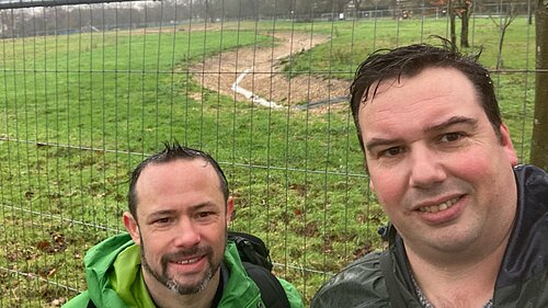 Cllr Gary Malcolm and Matthew Mellor in Lammas Park