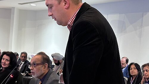 Cllr Gary Busuttil, Shadow Finance Spokesperson, speaking at the Ealing Council budget meeting. 